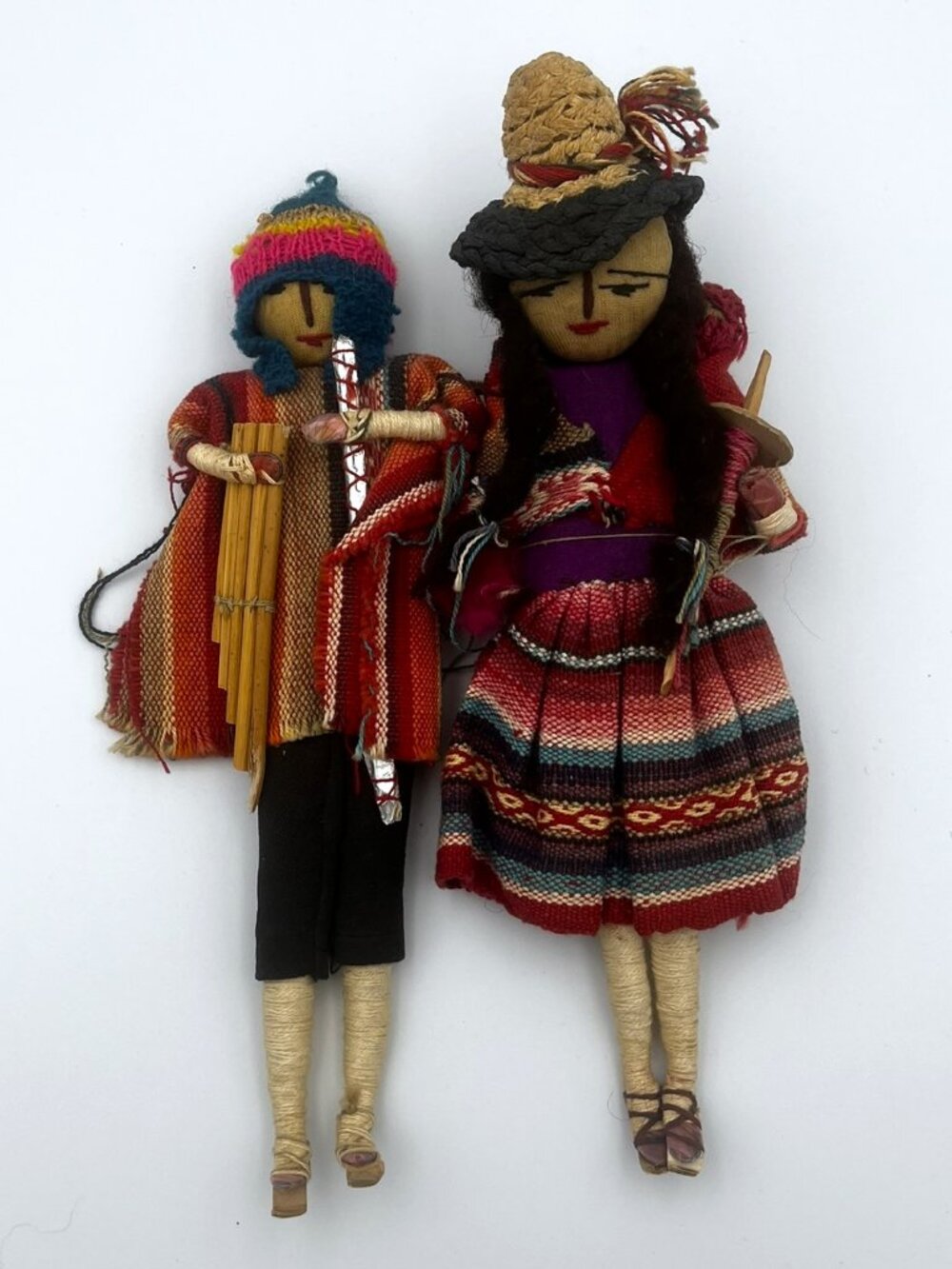 10” Inch Handmade Peruvian Cloth Dolls – Traditional Dress - Man / Woman